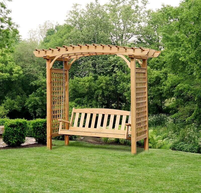 Brandywine Arbor with Swing Porch Swings Gazebo Depot