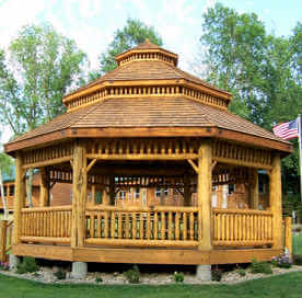 Log Octagon Gazebo Kit