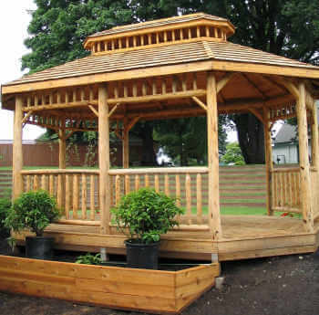 Log Oval Gazebo